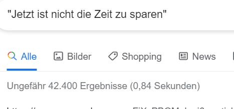 Jetzt nicht sparen