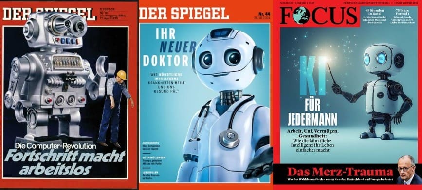 SPIEGEL vs. Focus – Zwillingstitelbilder Roboter & KI